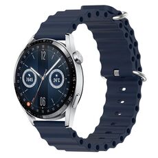Per Huawei Watch GT3 42mm 20mm Cinturino in silicone a tinta unita stile oceano (blu scuro)