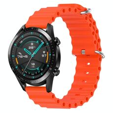 Per Huawei Watch GT2 42mm 20mm Cinturino in silicone a tinta unita stile oceano (arancione)