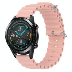 Per Huawei Watch GT2 42mm 20mm Cinturino in silicone a tinta unita stile oceano (rosa)