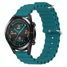 Per Huawei Watch GT2 42mm 20mm Cinturino in silicone a tinta unita stile oceano (verde)