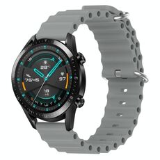 Per Huawei Watch GT2 42mm 20mm Cinturino in silicone a tinta unita stile oceano (grigio)