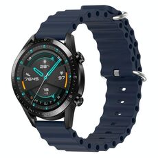 Per Huawei Watch GT2 42mm 20mm Cinturino in silicone a tinta unita stile oceano (blu scuro)