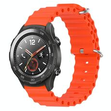 Per Huawei Watch 2 20mm Cinturino in silicone a tinta unita stile oceano (arancione)