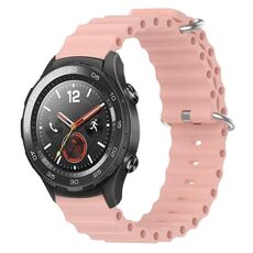 Per Huawei Watch 2 20mm Cinturino in silicone a tinta unita stile oceano (rosa)
