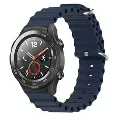 Per Huawei Watch 2 20mm Cinturino in silicone a tinta unita stile oceano (blu scuro)
