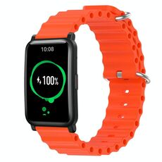 Cinturino per orologio For Honor Watch ES 20 mm stile oceano in silicone a tinta unita (arancione)