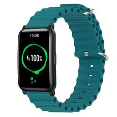 Cinturino per orologio For Honor Watch ES 20 mm in silicone a tinta unita stile oceano (verde)