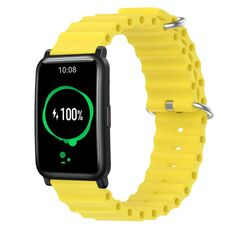 Cinturino per orologio For Honor Watch ES 20 mm in silicone a tinta unita stile oceano (giallo)