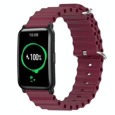 Cinturino per orologio in silicone a tinta unita For Honor Watch ES 20 mm (rosso vino)
