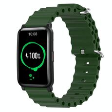 Cinturino per orologio For Honor Watch ES 20 mm in silicone a tinta unita stile oceano (verde militare)