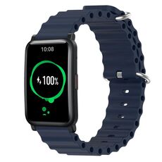 Cinturino per orologio For Honor Watch ES 20mm in silicone a tinta unita stile oceano (blu scuro)