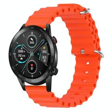 For Honor MagicWatch2 42mm 20mm Cinturino in silicone a tinta unita stile oceano (arancione)