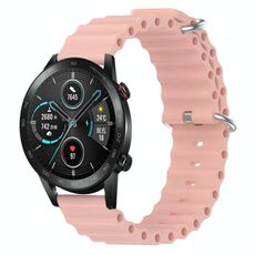 Per Honor MagicWatch2 42mm 20mm Cinturino in silicone a tinta unita stile oceano (rosa)