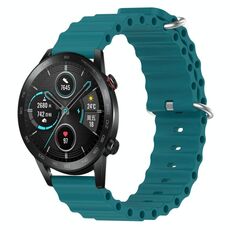 For Honor MagicWatch2 42mm 20mm Cinturino in silicone a tinta unita stile oceano (verde)