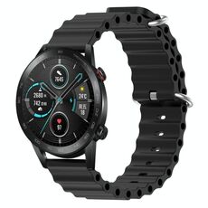Per Honor MagicWatch2 42mm 20mm Cinturino in silicone a tinta unita stile oceano (nero)