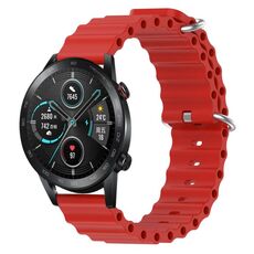 Per Honor MagicWatch2 42mm 20mm Cinturino in silicone a tinta unita stile oceano (rosso)