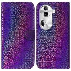 Per OPPO Reno11 Pro 5G Custodia per telefono in pelle con fibbia magnetica colorata globale (viola)
