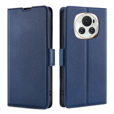 Per Honor Magic6 Custodia per telefono in pelle con chiusura orizzontale con fibbia laterale a tensione ultrasottile (blu)