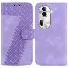 Per OPPO Reno 11 Pro 5G Custodia per telefono in pelle goffrata globale a forma di 7 (viola)