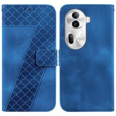 Per OPPO Reno 11 Pro 5G Custodia per telefono in pelle goffrata globale a forma di 7 (blu)