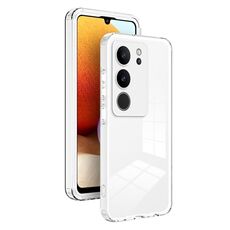 Per vivo V29 5G 3 in 1 custodia per telefono con cornice PC trasparente in TPU a colori (bianca)