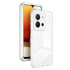 Per vivo Y36 Global 3 in 1 custodia per telefono con cornice per PC trasparente in TPU a colori (bianca)