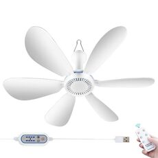 USB Home Dormitory Muto Mini ventilatore ad alta energia eolica Ventilatore da soffitto a sei pale Piccolo, Stile: Ventilatore + Cavo di controllo della velocità del telecomando