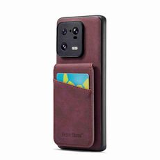 Per Xiaomi 13 Pro Fierre Shann Crazy Horse Portacarte Cover posteriore Custodia per telefono in PU (Vino rosso)