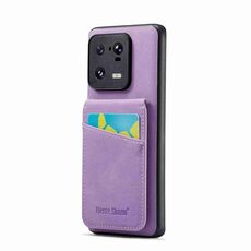 Per Xiaomi 13 Pro Fierre Shann Crazy Horse Portacarte Cover posteriore Custodia per cellulare in PU (viola)