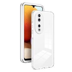 Per Honor 90 Custodia per telefono con cornice per PC trasparente in TPU 3 in 1 (bianca)