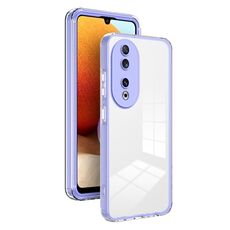 Per Honor 90 Custodia per telefono con cornice per PC trasparente in TPU 3 in 1 (viola)