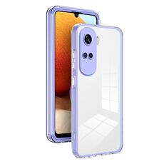 Per Honor 90 Lite 3 in 1 Custodia per telefono con cornice per PC trasparente in TPU a colori (viola)