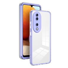 Per Honor X7b 3 in 1 Custodia per telefono con cornice per PC trasparente in TPU a colori (viola)