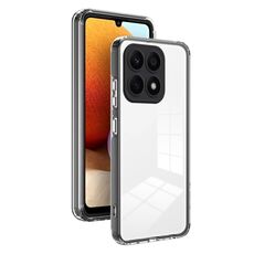 Per Honor X8b Custodia per telefono con cornice per PC trasparente in TPU 3 in 1 (nera)