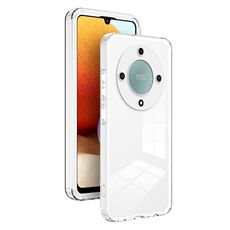 Per Honor X9a Custodia per telefono con cornice per PC trasparente 3 in 1 in TPU a colori (bianca)
