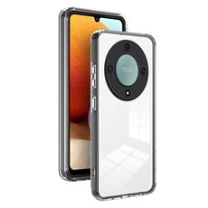 Per Honor X9a 3 in 1 Custodia per telefono con cornice per PC trasparente in TPU a colori (nera)