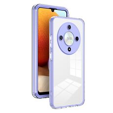 Per Honor X9b Custodia per telefono con cornice per PC trasparente 3 in 1 in TPU a colori (viola)