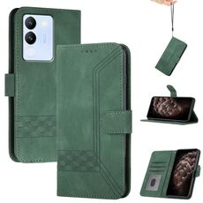 Per vivo V29e 5G Global/Y200 5G Global Cubic Skin Feel Custodia in pelle con vibrazione (verde)