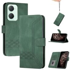 Per vivo Y03 4G Global Cubic Skin Feel Custodia in pelle flip per telefono (verde)