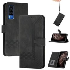 Custodia per telefono in pelle con vibrazione cubica India per vivo Y51 2020 India/Y31 4G India (nero)
