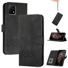 Custodia per cellulare in pelle cubica con sensazione di pelle cubica per vivo Y52s 5G/iQOO U3/Y31s 5G (nero)
