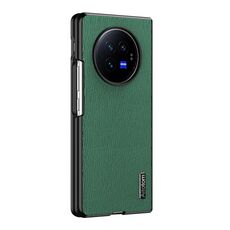 Custodia per telefono antiurto in pelle corteccia di albero per vivo X Fold3 (verde)