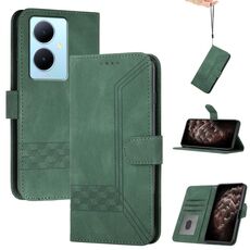 Custodia per telefono in pelle Flip Cubic Skin Feel per vivo V29 Lite (verde)