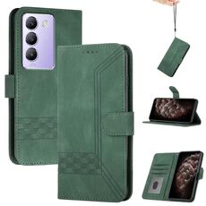 Custodia per telefono in pelle con vibrazione cubica IDN per vivo V30 Lite 5G India/T3 5G IDN (verde)