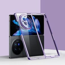 Custodia per telefono antiurto per PC galvanica per vivo X Fold3 6D (viola)