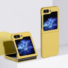 Custodia per telefono antiurto con copertura totale per Samsung Galaxy Z Flip6 2 parti Skin Feel PC (giallo limone)
