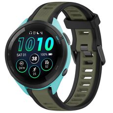Per cinturino in silicone strutturato bicolore Garmin Forerunner 265 da 22 mm (verde + nero)