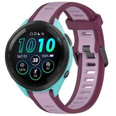 Per cinturino in silicone testurizzato bicolore Garmin Forerunner 265 da 22 mm (viola)