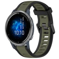 Per cinturino in silicone strutturato bicolore Garmin Venu 2 da 22 mm (verde + nero)