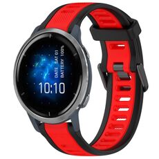 Per cinturino in silicone strutturato bicolore Garmin Venu 2 da 22 mm (rosso + nero)